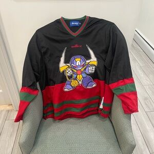 Awake Black Red Green Cartoon Hockey-Style Jersey